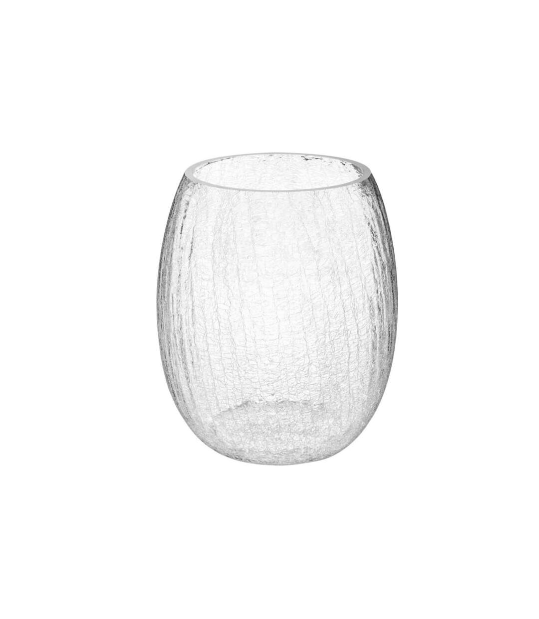 Vase Rond Craquelé Léon 28cm Transparent-1