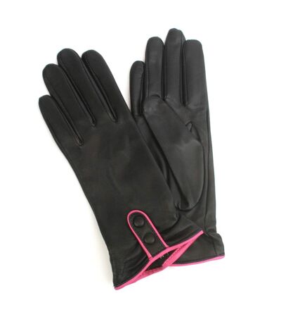 Gants d'hiver poppy femme noir / fuchsia Eastern Counties Leather