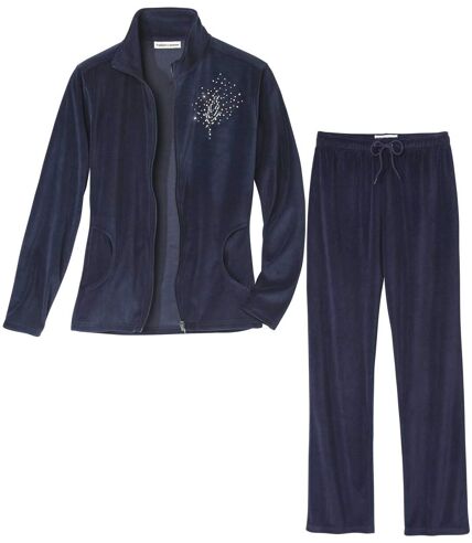 Women's Velour Loungewear Set - Blue