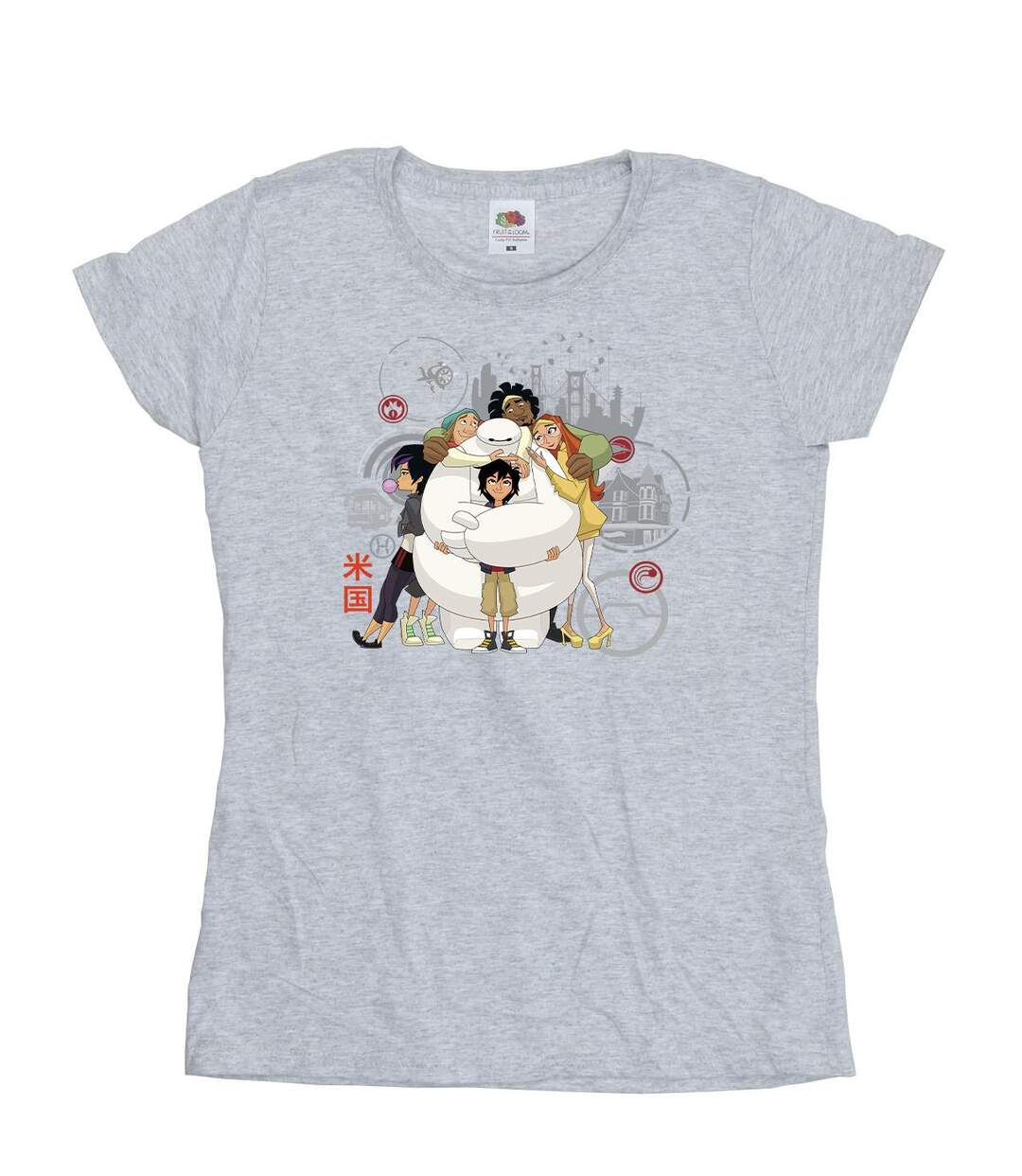 Disney - T-shirt BIG HERO BAYMAX GROUP HUG - Femme (Gris chiné) - UTBI13244-1