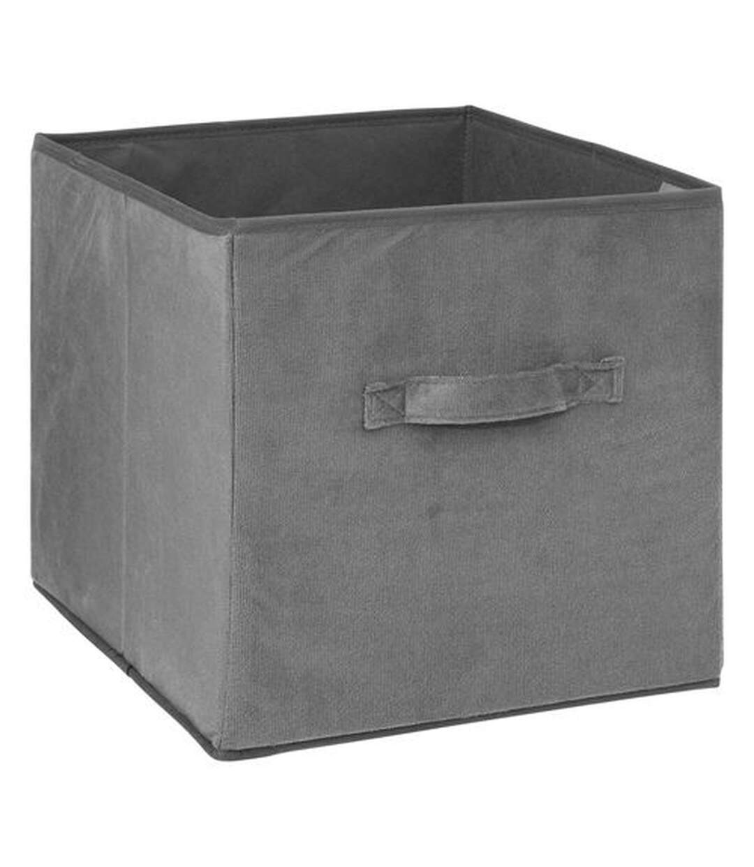 Lot de 12 cubes de rangement en tissu l.31 x h. 15 cm - Gris foncé chiné-3