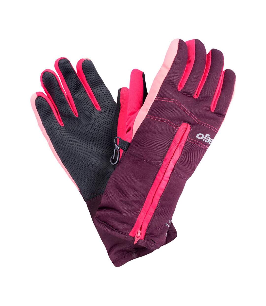 Bejo - Gants OSIAN - Enfant (Violet foncé / Framboise / Rose saumon) - UTIG134-3