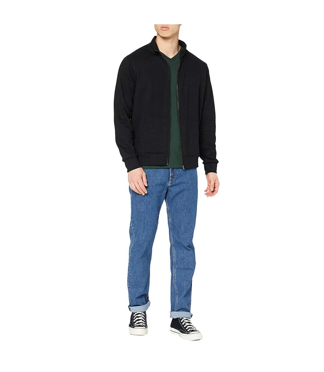 T-shirt Col V Homme Noir Stedman-4