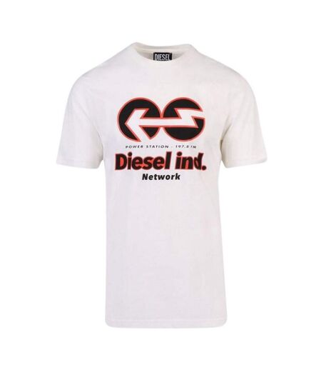 T-shirt Motif/style Logo Power Station Adulte Blanc Rouge Diesel