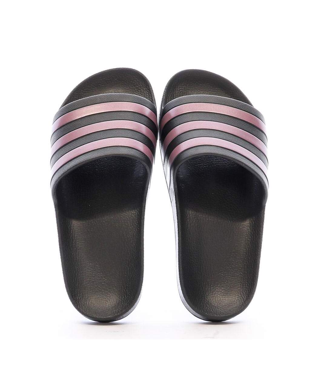 Claquettes Noires/Rose Gold Femme Adidas Adilette Aqua - 37-3