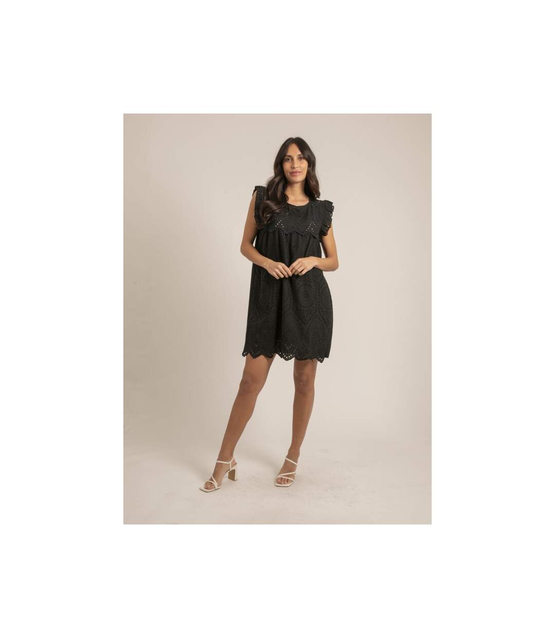 Robe courte broderies anglaises INGLES - Dona X Lisa-4