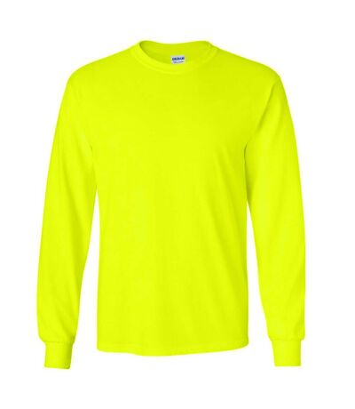 T-shirt uni à manches longues  pour homme vert sécurité Gildan