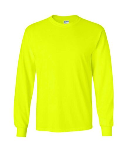 T-shirt uni à manches longues  pour homme vert sécurité Gildan