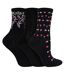 Sock Snob - 6 Paires Chaussettes Femme Fleuries en Coton Douces et Confortables-2