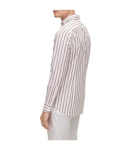Chemise Manches Longues Motif/style À Rayures Homme Rouge Foncé Boss
