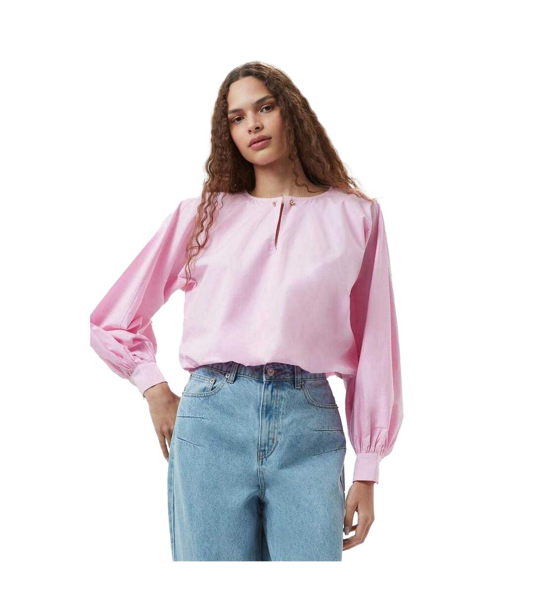 Blouse Manches Bouffantes Cambria Femme Rose Chewing-gum French Connection-4