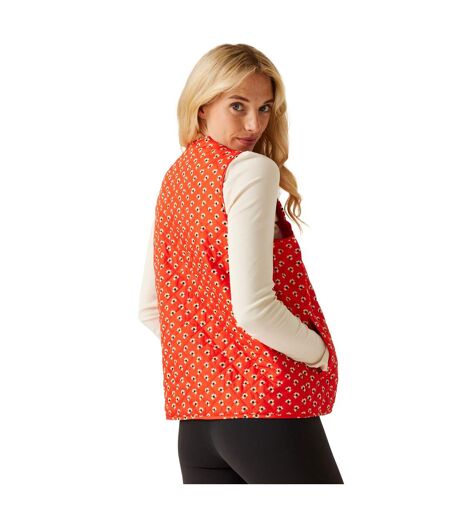 Womens/ladies orla kiely clover quilted body warmer red Regatta