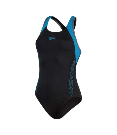 Maillot De Bain 1 Pièce Motif/style Abstrait Femme Noir Bleu Abstrait Speedo