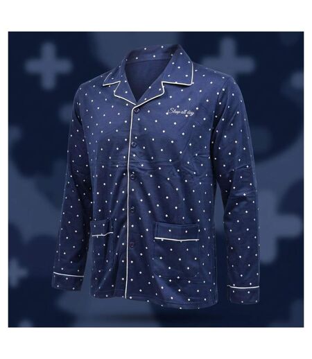 OZABI Pyjama Homme Long Boutonne Col Chemise Ultra Doux
