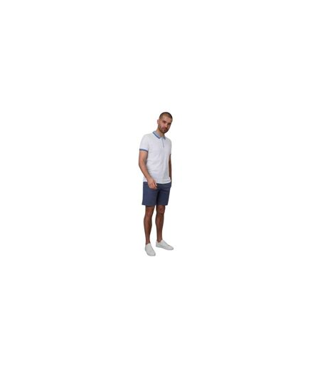 Polo Manches Courtes Motif/style Effet Denim Homme Blanc Threadbare