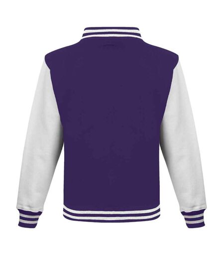 Blouson d´université adulte violet / blanc Awdis