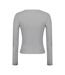 Womens/ladies Plain Square Neck Fitted Long-sleeved T-shirt Grey Marl Marl Jack Wills-2