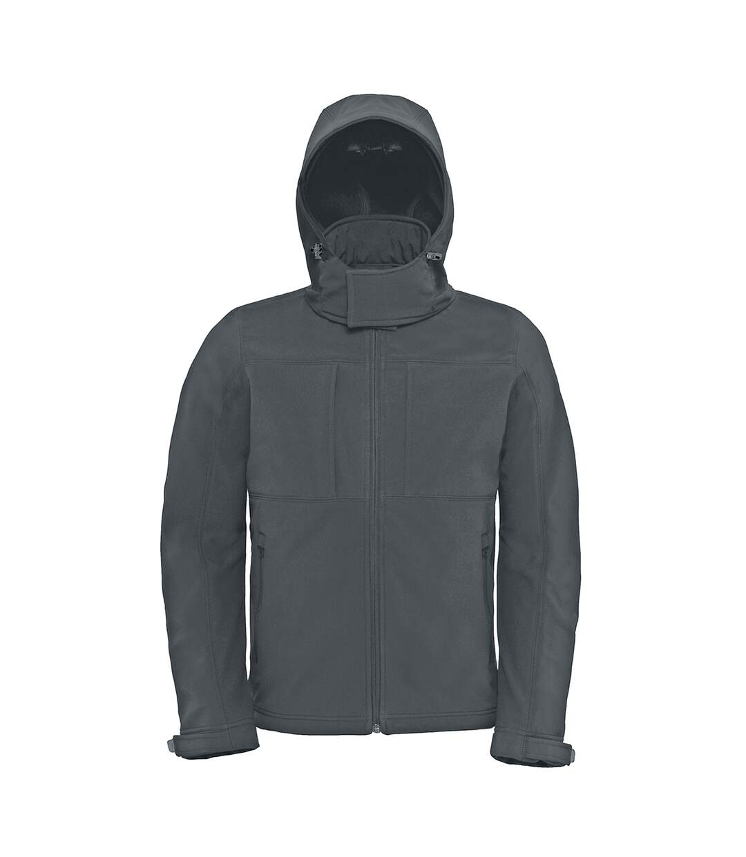 B&C Mens Hooded Softshell Breathable, Waterproof & Windproof Jacket (Fleece Lini (Dark Grey) - UTBC2001-1