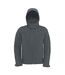 B&C Mens Hooded Softshell Breathable, Waterproof & Windproof Jacket (Fleece Lini (Dark Grey) - UTBC2001-1