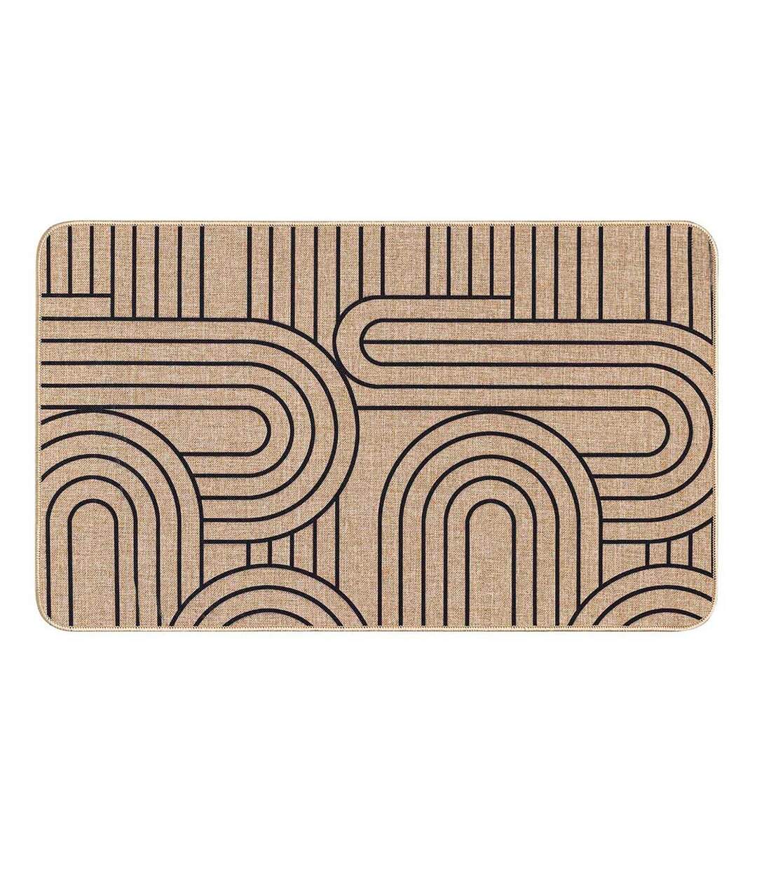 Tapis Déco Imprimé Modul 45x75cm Naturel & Noir-1