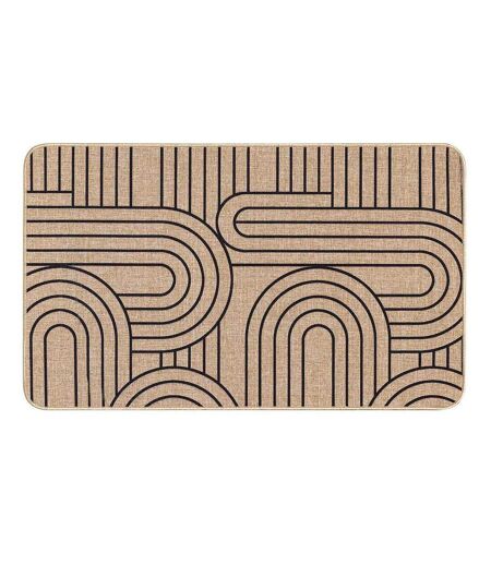 Tapis Déco Imprimé Modul 45x75cm Naturel & Noir