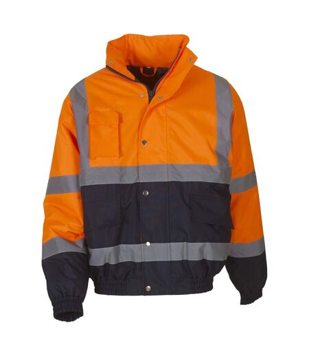 Blouson d´aviateur adulte orange / bleu marine Yoko