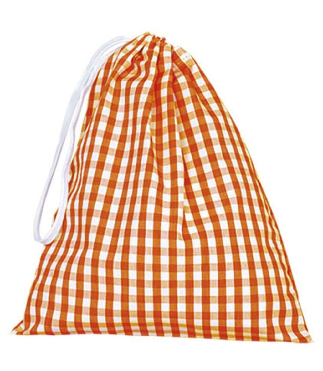 Sac à dos en toile - REF SNACK - orange et blanc à carreaux-1