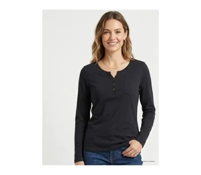 Tee-shirt noir MAYFLOWER NABAB4 à manches longues : l'essentiel chic en pur coton
