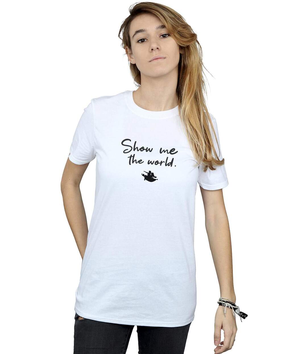 Disney - T-shirt ALADDIN SHOW ME THE WORLD - Femme (Blanc) - UTBI17314-2