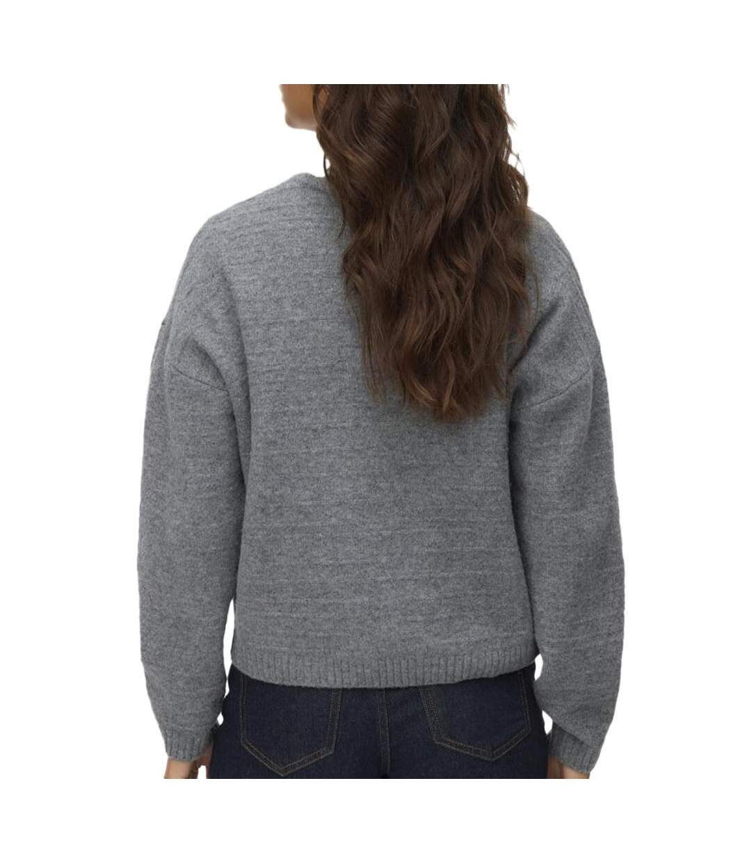 Gilet gris femme vero moda boom-2