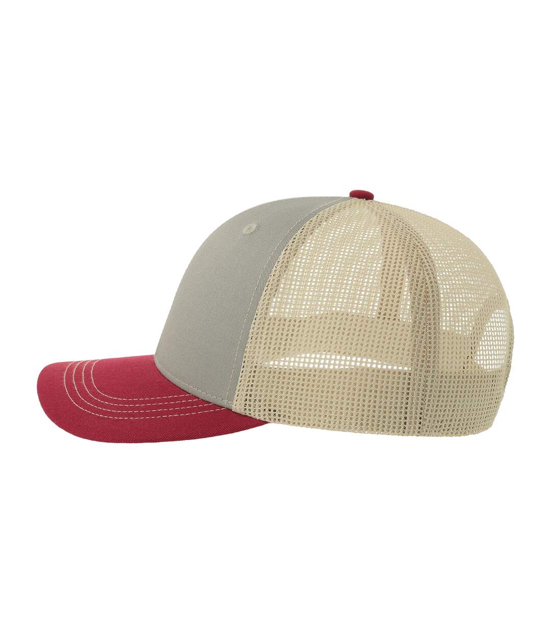 Casquette Trucker Motif/style 6 Panneaux Sonic-s Adulte Gris Bordeaux Beige Gris Atlantis Headwear-3