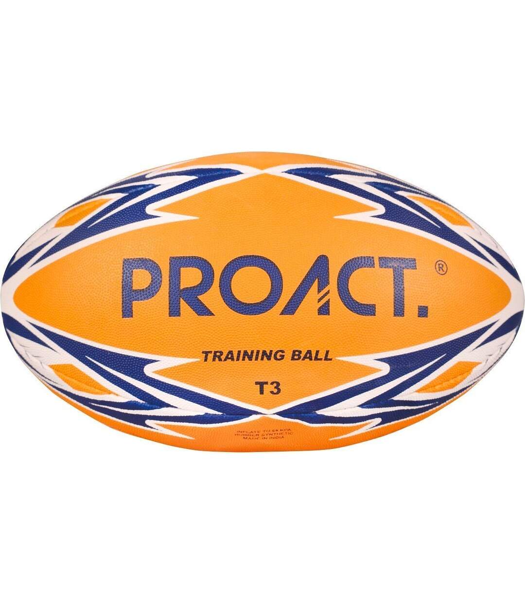 Ballon de rugby challenger cousu main - Taille 3 - PA822 - orange et bleu-1