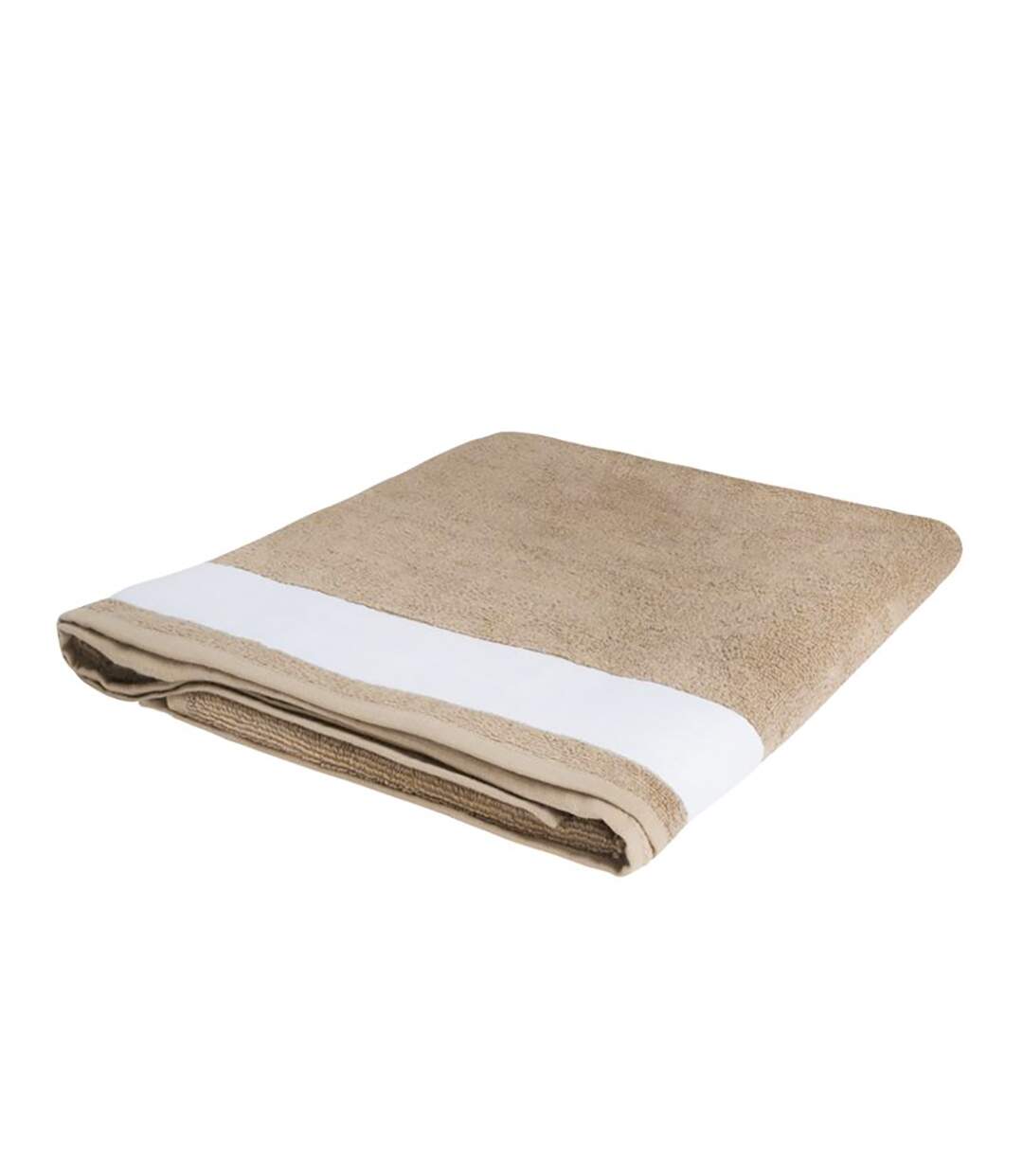 SOLS Lagoon Cotton Beach Towel (Beige/White) (One Size) - UTPC2399-2
