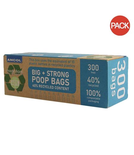 Pack of 3  Giant recycled poop bag roll 00 one size blue/brown/green Ancol