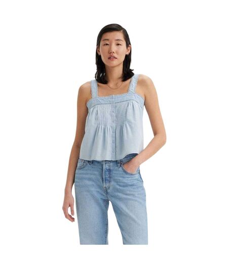 Womens/ladies Square Neck Camisole Beautiful Blue Levis