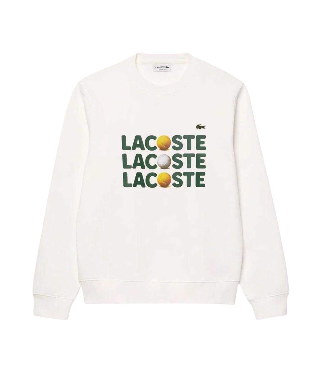 Sweat Motif/style Lettrage Adulte Blanc Lacoste-1