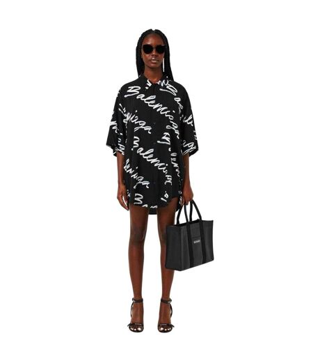 Short Motif/style Texte Femme Noir Balenciaga