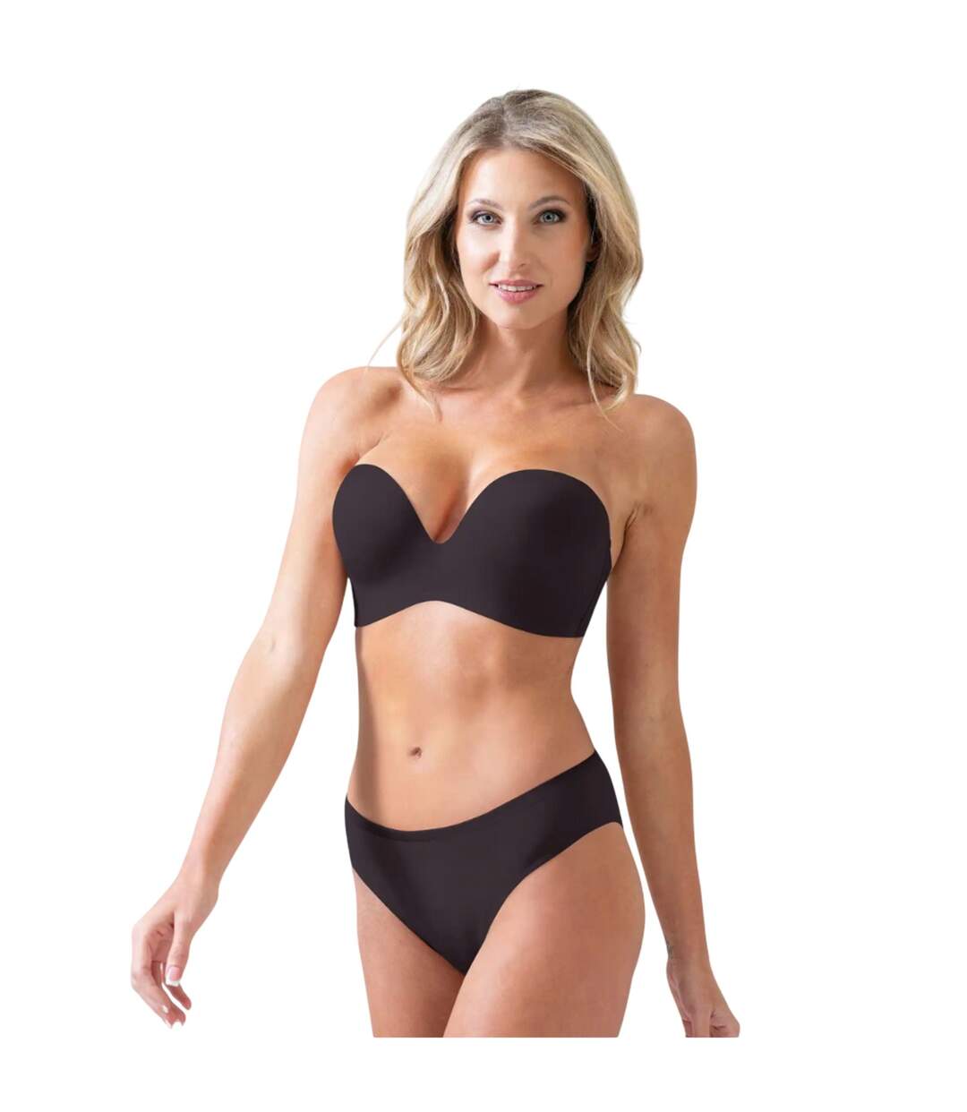 Womens/ladies Strapless Push Up Bra Black Wonderbra-4