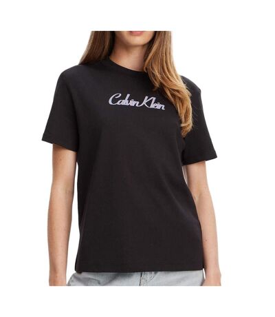 T-shirt noir femme calvin klein jeans ss 20s classic logo - xs
