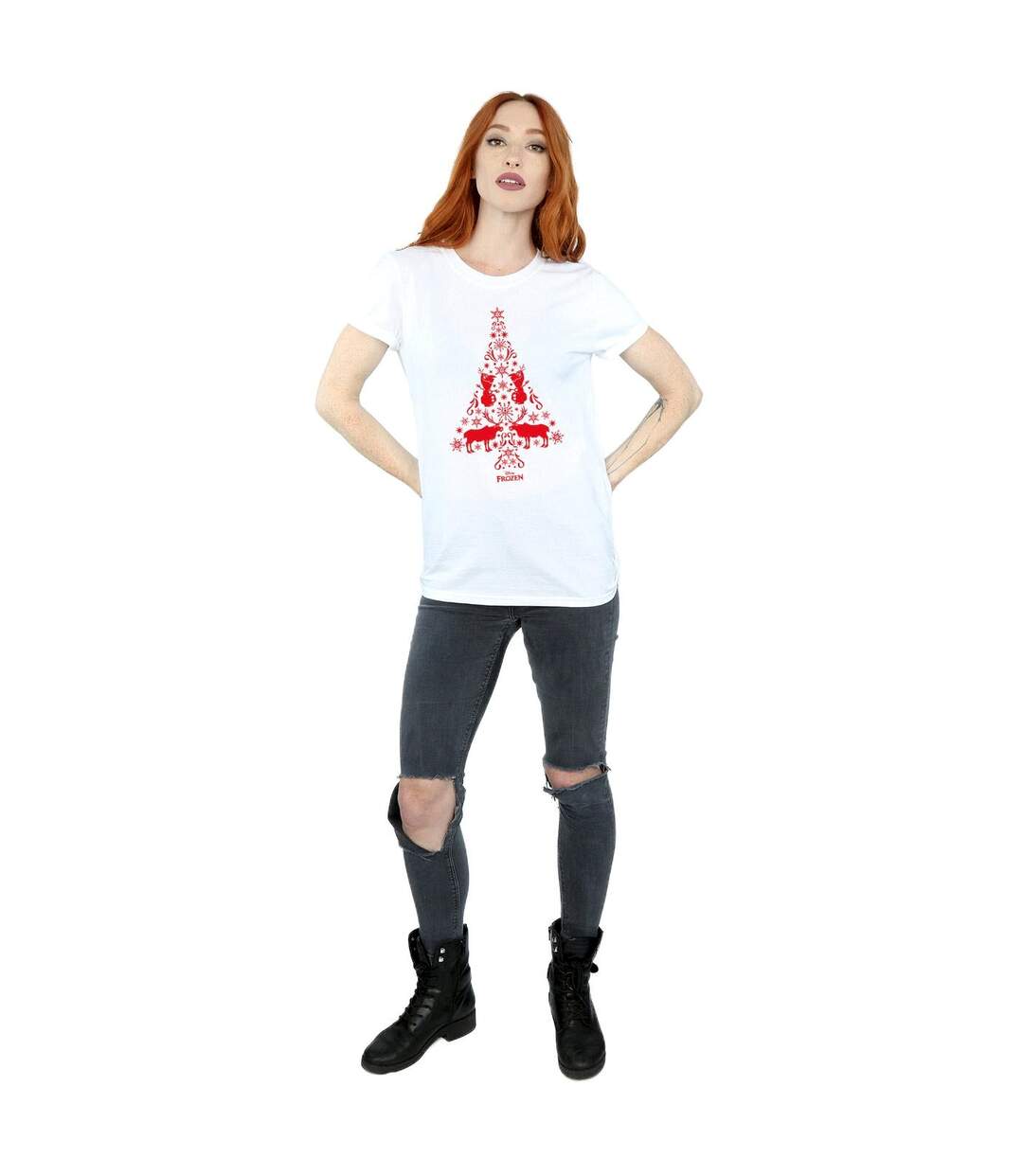 Disney - T-shirt FROZEN CHRISTMAS TREE - Femme (Blanc) - UTBI24687-4