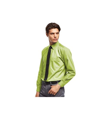 Premier Mens Long Sleeve Formal Plain Work Poplin Shirt (Lime) - UTRW1081