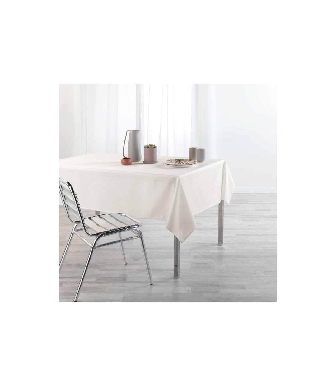 Nappe Chambray Enduite Newton 140x250cm Crème-3