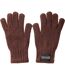 Gants Unis Et Côtelés En Acrylique Connora Adulte S-m Marron Rouge Regatta-1