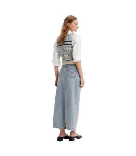 Womens/ladies Denim High Waist Maxi Skirt Blue Levis