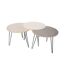 Table gigogne pieds fils (Lot de 3) Beige et blanc-4