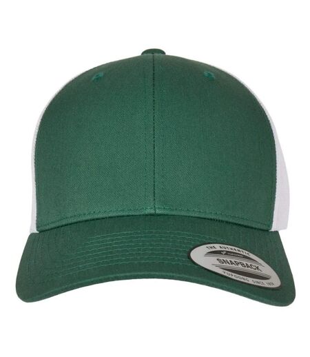 Casquette Trucker Motif/style Rétro Vert Blanc Flexfit