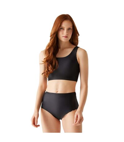 Womens/ladies Orla Kiely Jasmine Flower Reversible Bikini Black Regatta