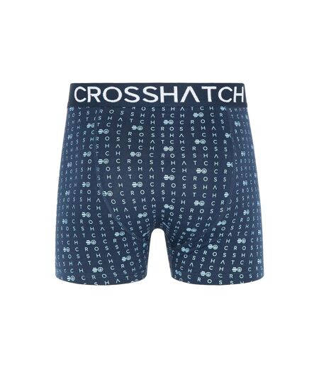 Pack of 3  Mens gridline boxer shorts  denim blue Crosshatch