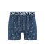 Pack of 3  Mens gridline boxer shorts  denim blue Crosshatch-4