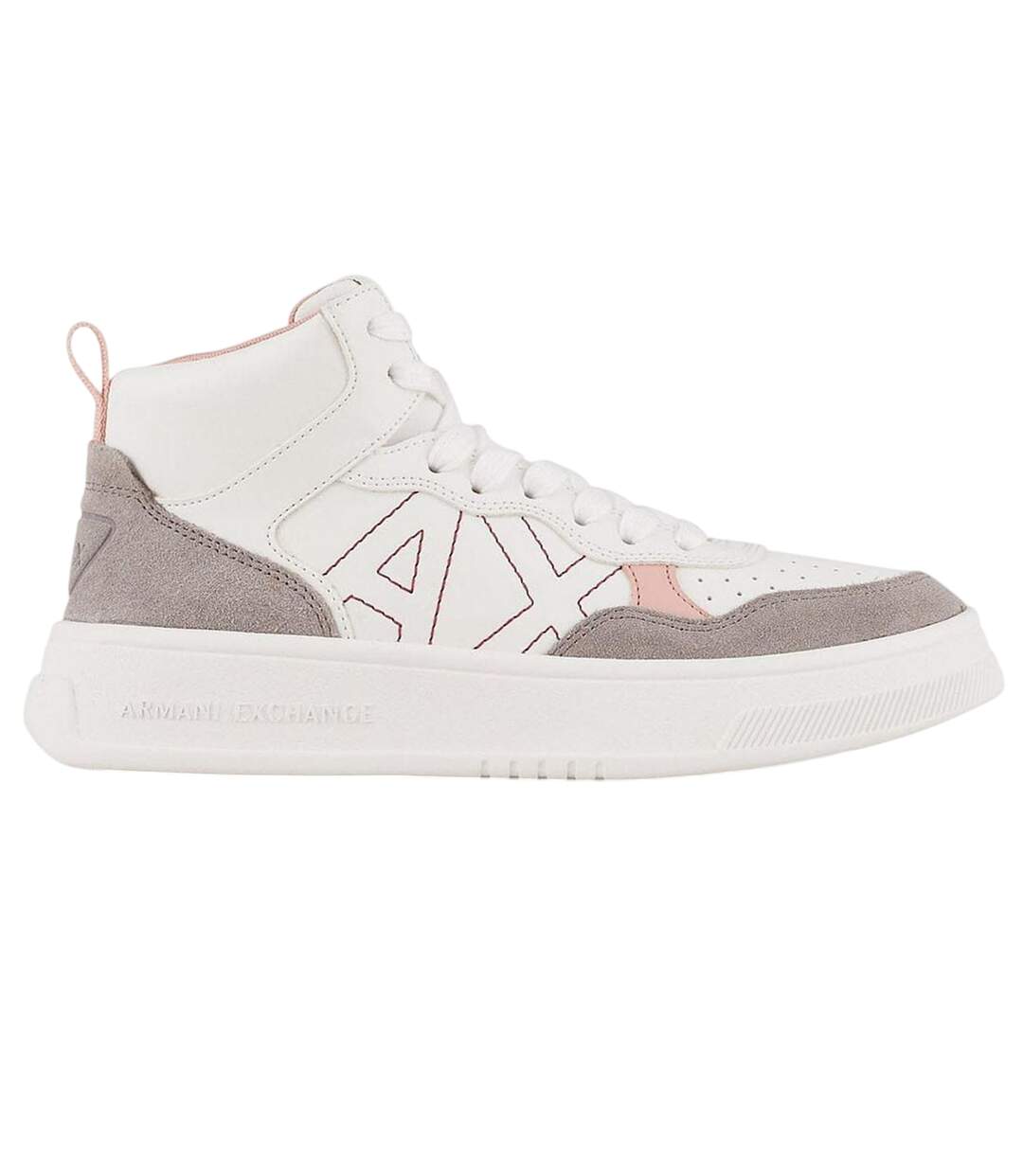 Baskets Montantes Motif/style Blocs De Couleurs Femme Blanc Rose Armani Exchange-1